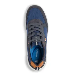 Sneakers blu da Uomo in Pelle con dettagli marroni Lumberjack