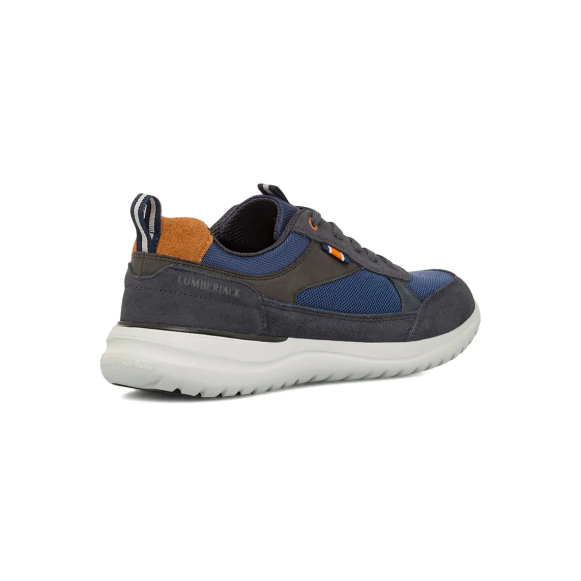 Sneakers blu da Uomo in Pelle con dettagli marroni Lumberjack