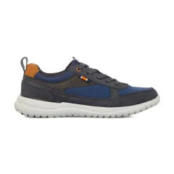 Sneakers blu da Uomo in Pelle con dettagli marroni Lumberjack