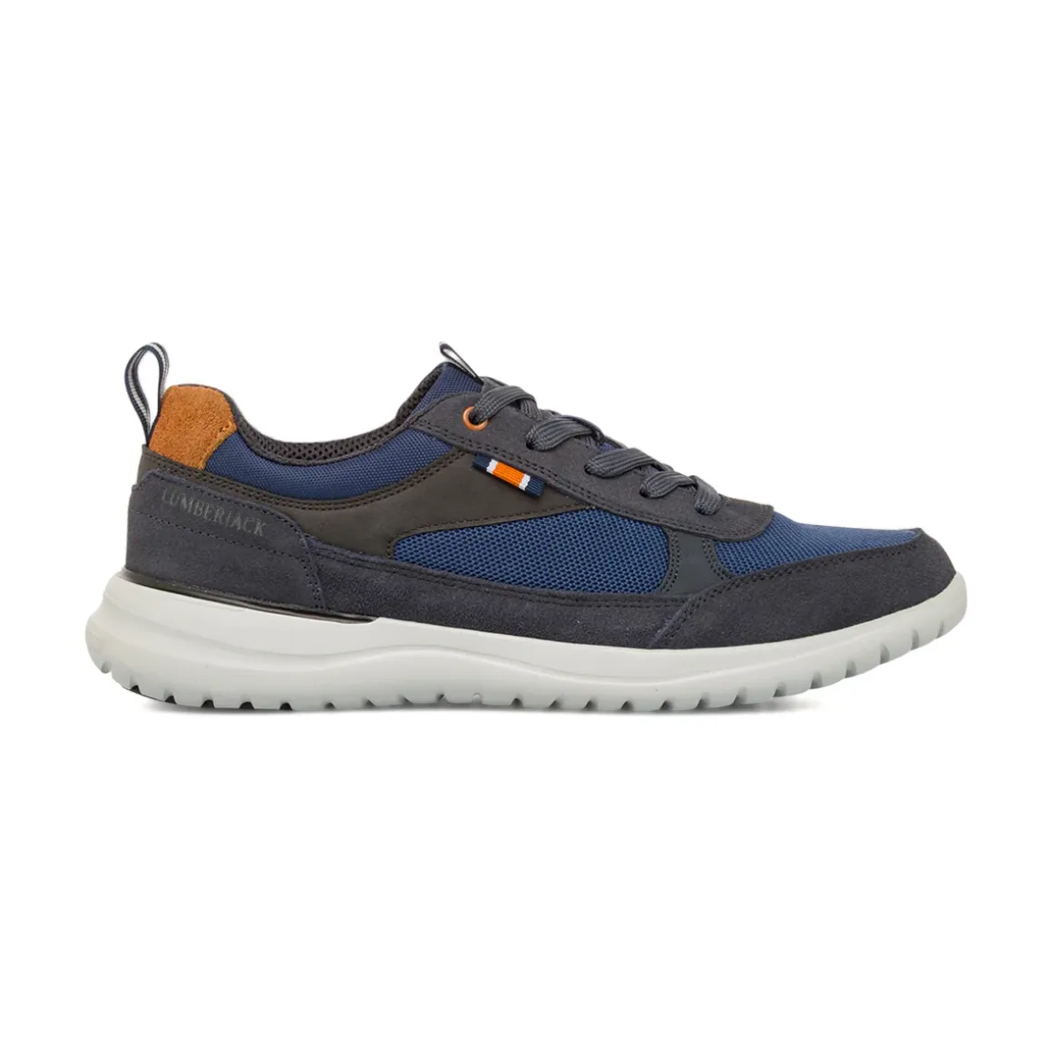 Sneakers blu da Uomo in Pelle con dettagli marroni Lumberjack