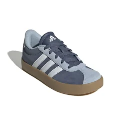 Sneakers blu e azzurre da ragazzo con strisce bianche adidas VL Court 3.0 K