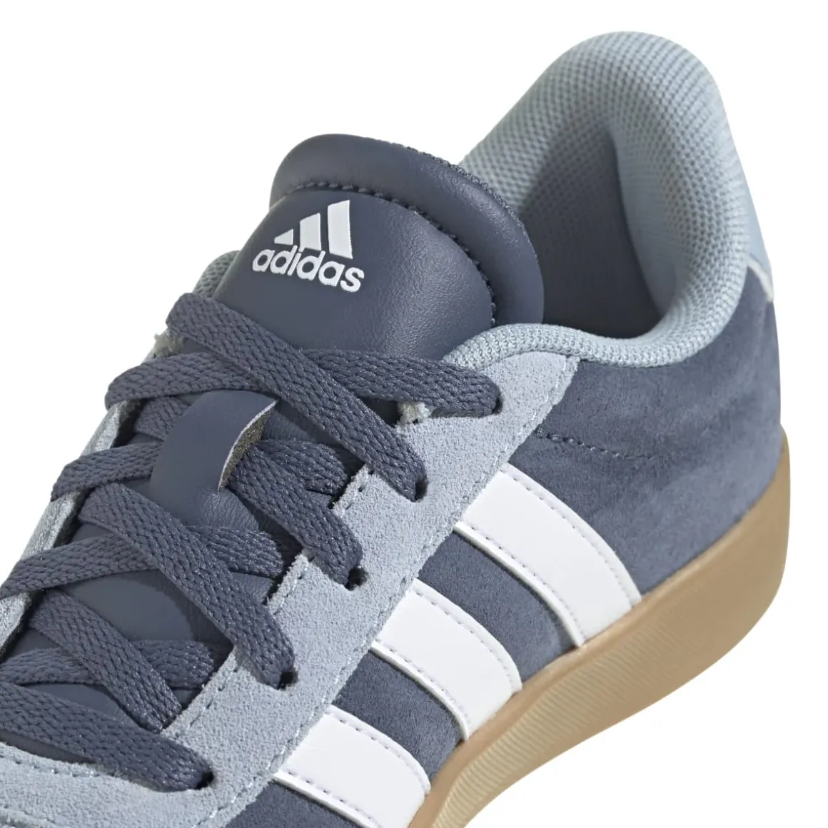 Sneakers blu e azzurre da ragazzo con strisce bianche adidas VL Court 3.0 K