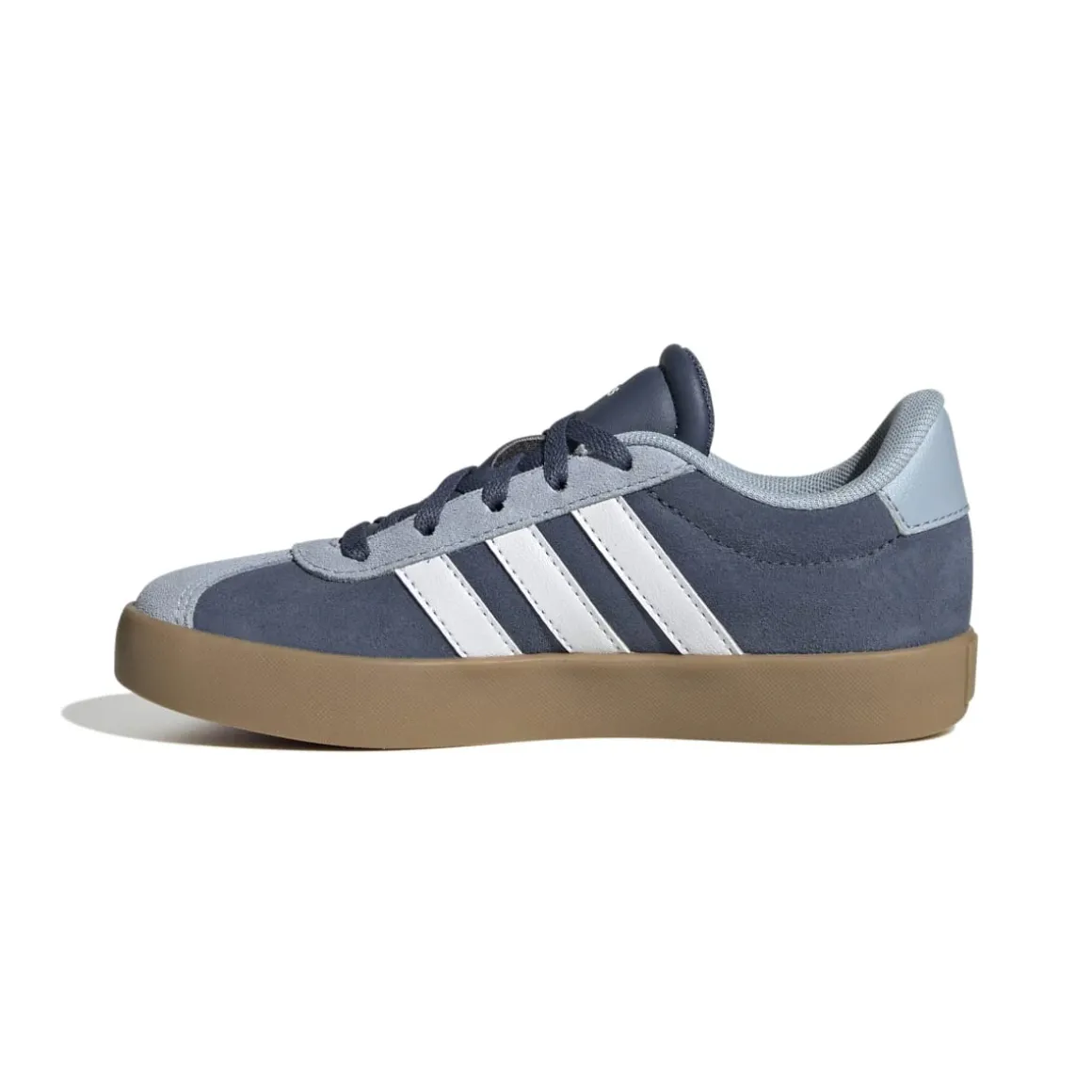 Sneakers blu e azzurre da ragazzo con strisce bianche adidas VL Court 3.0 K