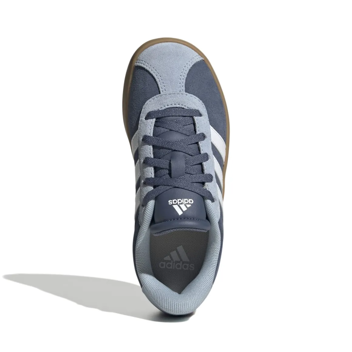 Sneakers blu e azzurre da ragazzo con strisce bianche adidas VL Court 3.0 K