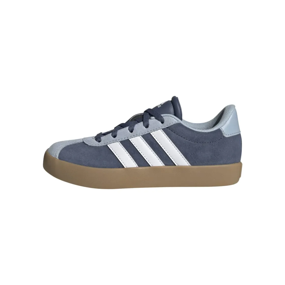 Sneakers blu e azzurre da ragazzo con strisce bianche adidas VL Court 3.0 K