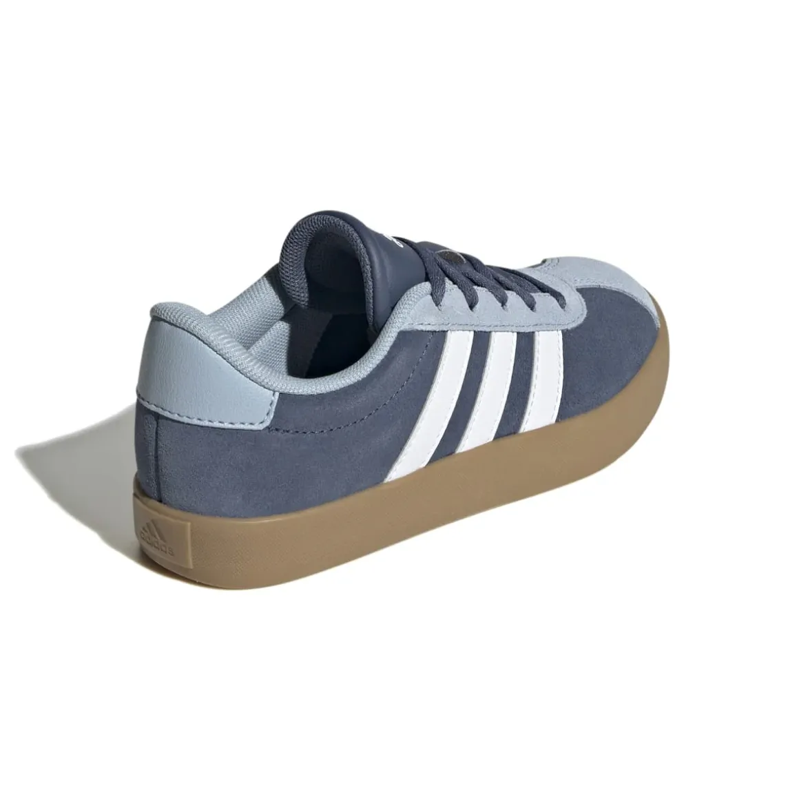 Sneakers blu e azzurre da ragazzo con strisce bianche adidas VL Court 3.0 K