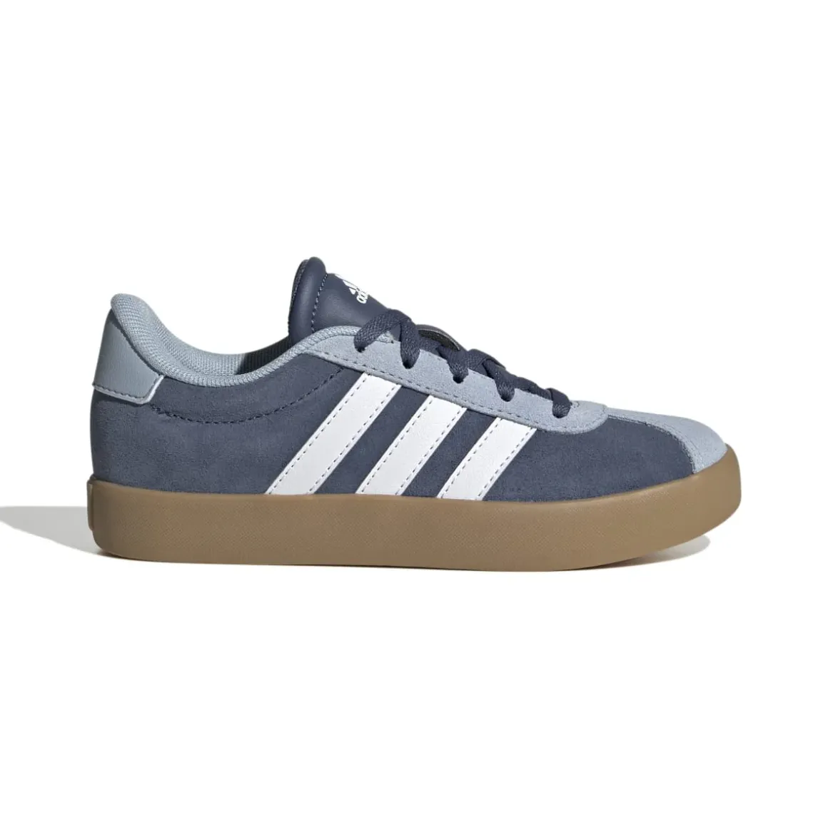 Sneakers blu e azzurre da ragazzo con strisce bianche adidas VL Court 3.0 K