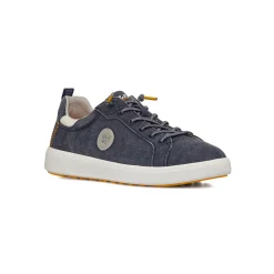 Sneakers blu effetto jeans in tessuto da Uomo con lacci elastici Glams