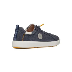 Sneakers blu effetto jeans in tessuto da Uomo con lacci elastici Glams
