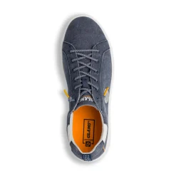 Sneakers blu effetto jeans in tessuto da Uomo con lacci elastici Glams