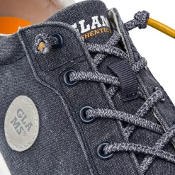 Sneakers blu effetto jeans in tessuto da Uomo con lacci elastici Glams