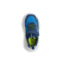 Sneakers blu e gialle da Bambino con luci nella suola Space Boy