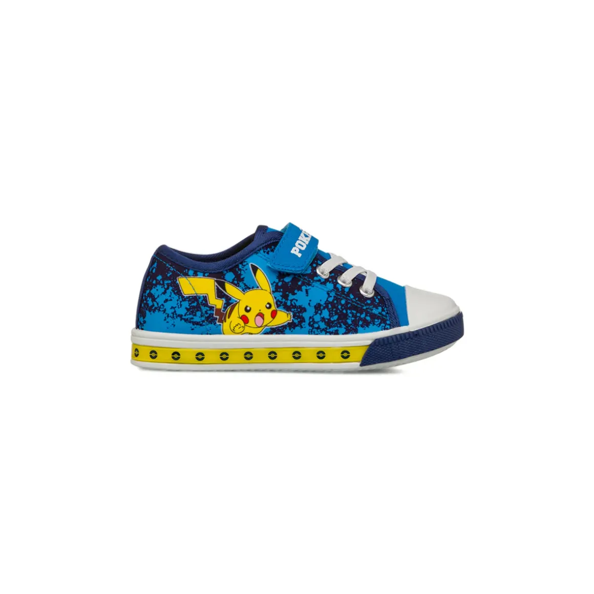 Sneakers blu e gialle da Bambino con luci Pikachu