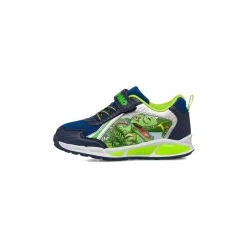 Sneakers blu e giallo da Bambino con dinosauri e luci nella suola Dinosauri