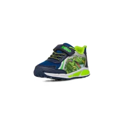 Sneakers blu e giallo da Bambino con dinosauri e luci nella suola Dinosauri