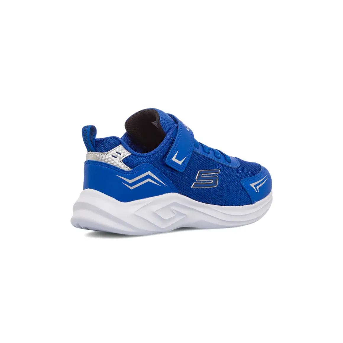 Sneakers blu elettrico da bambino con logo laterale Skechers Mazematics