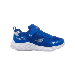 Sneakers blu elettrico da bambino con logo laterale Skechers Mazematics
