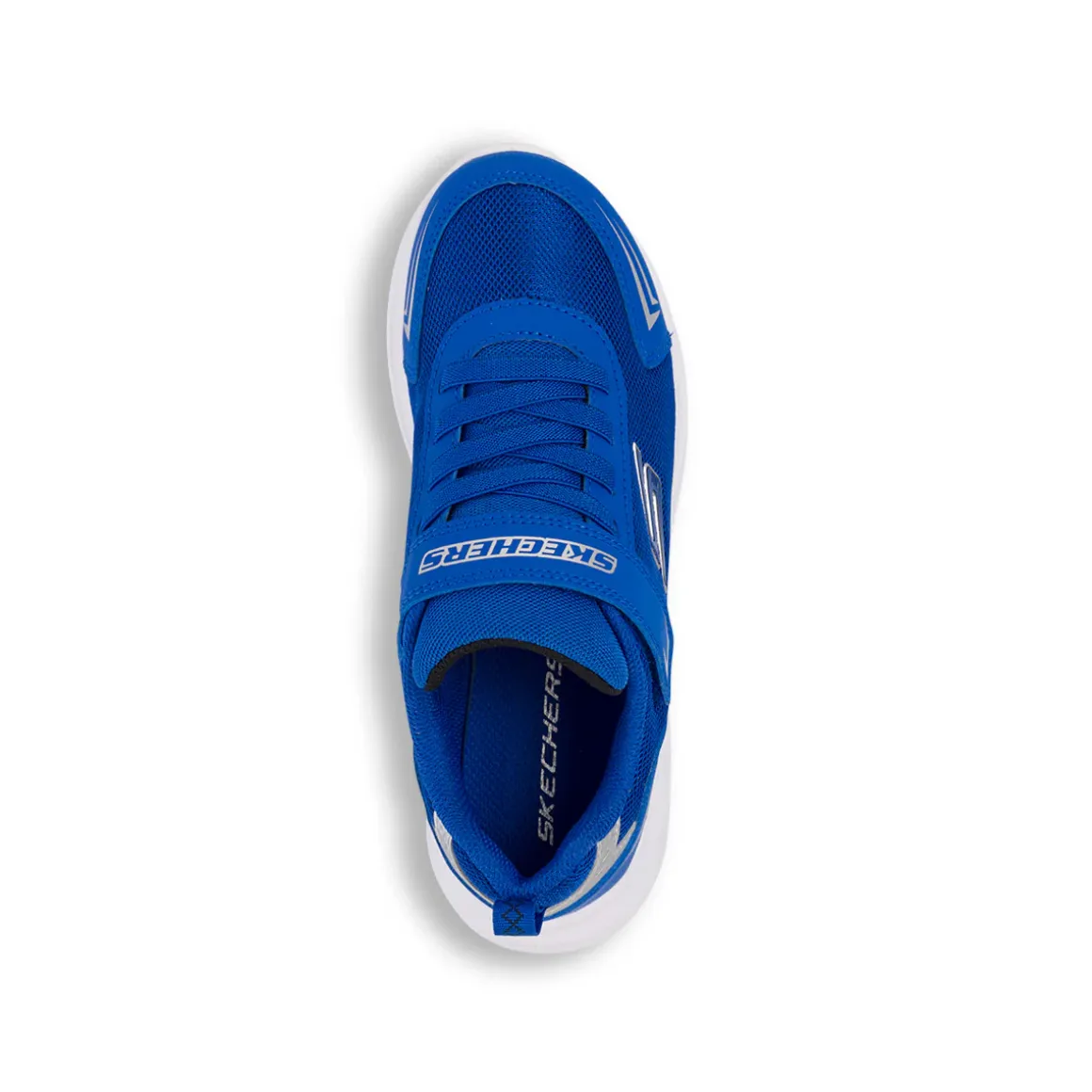 Sneakers blu elettrico da bambino con logo laterale Skechers Mazematics