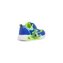 Sneakers blu e verdi da Bambino con luci e strappo T-Rex Dinosauri
