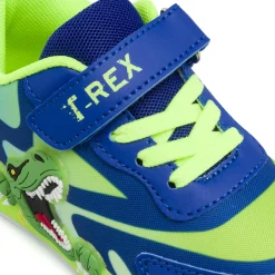 Sneakers blu e verdi da Bambino con luci e strappo T-Rex Dinosauri