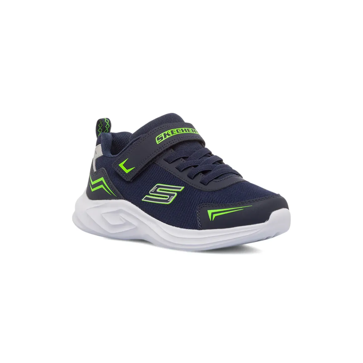 Sneakers blu navy da bambino con logo laterale Skechers Mazematics