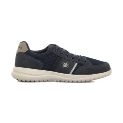 Sneakers blu navy da uomo in pelle e tessuto Lumberjack Lee