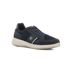 Sneakers blu navy da uomo in pelle e tessuto Lumberjack Lee