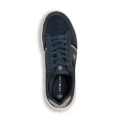 Sneakers blu navy da uomo in pelle e tessuto Lumberjack Lee