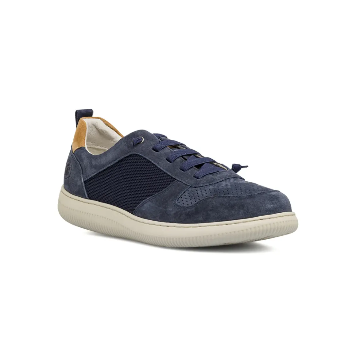 Sneakers blu navy da Uomo in suede e tessuto mesh Lumberjack