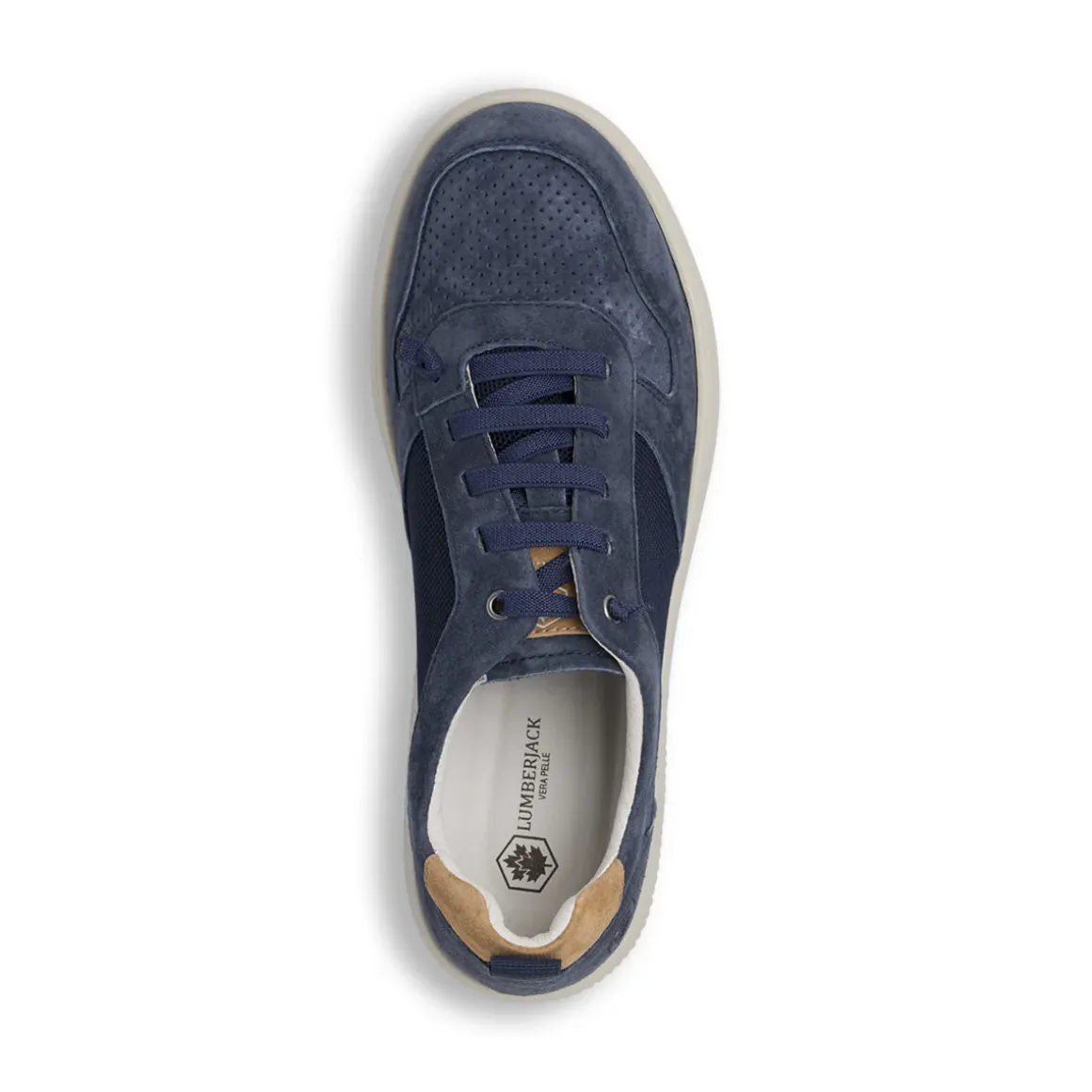 Sneakers blu navy da Uomo in suede e tessuto mesh Lumberjack