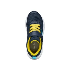 Sneakers blu Ragazzo in tessuto con suola traspirante e strappo Geox