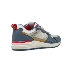 Sneakers blu Uomo con dettagli rossi e inserti in tessuto Navigare