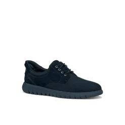 Sneakers Blu Uomo con effetto scamosciato e suola traspirante Geox Fast In
