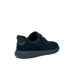 Sneakers Blu Uomo con effetto scamosciato e suola traspirante Geox Fast In