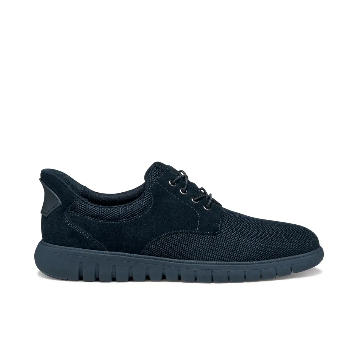 Sneakers Blu Uomo con effetto scamosciato e suola traspirante Geox Fast In