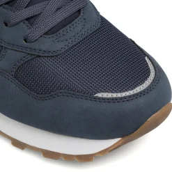 Sneakers blu Uomo con inserti in mesh ed effetto scamosciato Navigare