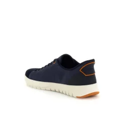 Sneakers Blu Uomo con suola traspirante ed effetto scamosciato Geox Fast In