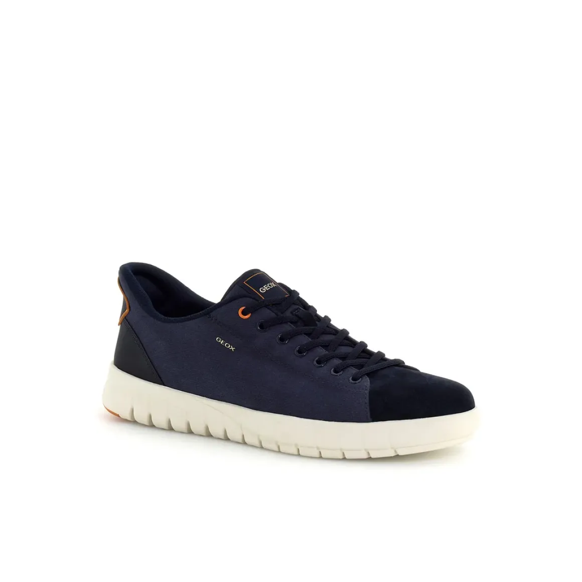 Sneakers Blu Uomo con suola traspirante ed effetto scamosciato Geox Fast In