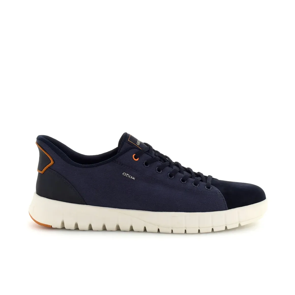 Sneakers Blu Uomo con suola traspirante ed effetto scamosciato Geox Fast In