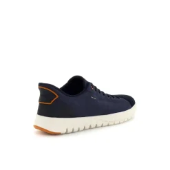 Sneakers Blu Uomo con suola traspirante ed effetto scamosciato Geox Fast In