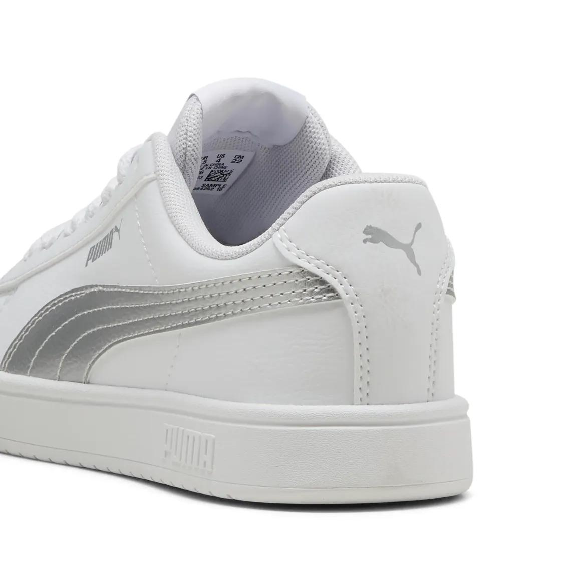 Sneakers casual bianche con dettaglio argento da ragazza Puma Rickie Classic