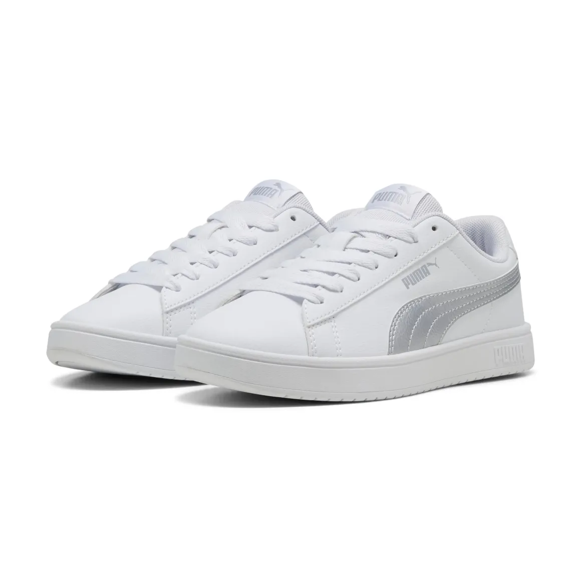 Sneakers casual bianche con dettaglio argento da ragazza Puma Rickie Classic
