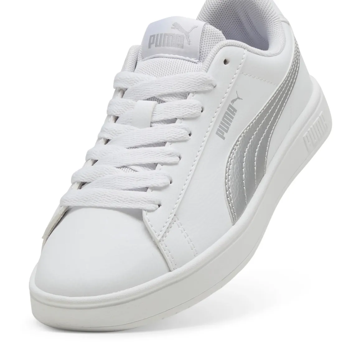 Sneakers casual bianche con dettaglio argento da ragazza Puma Rickie Classic