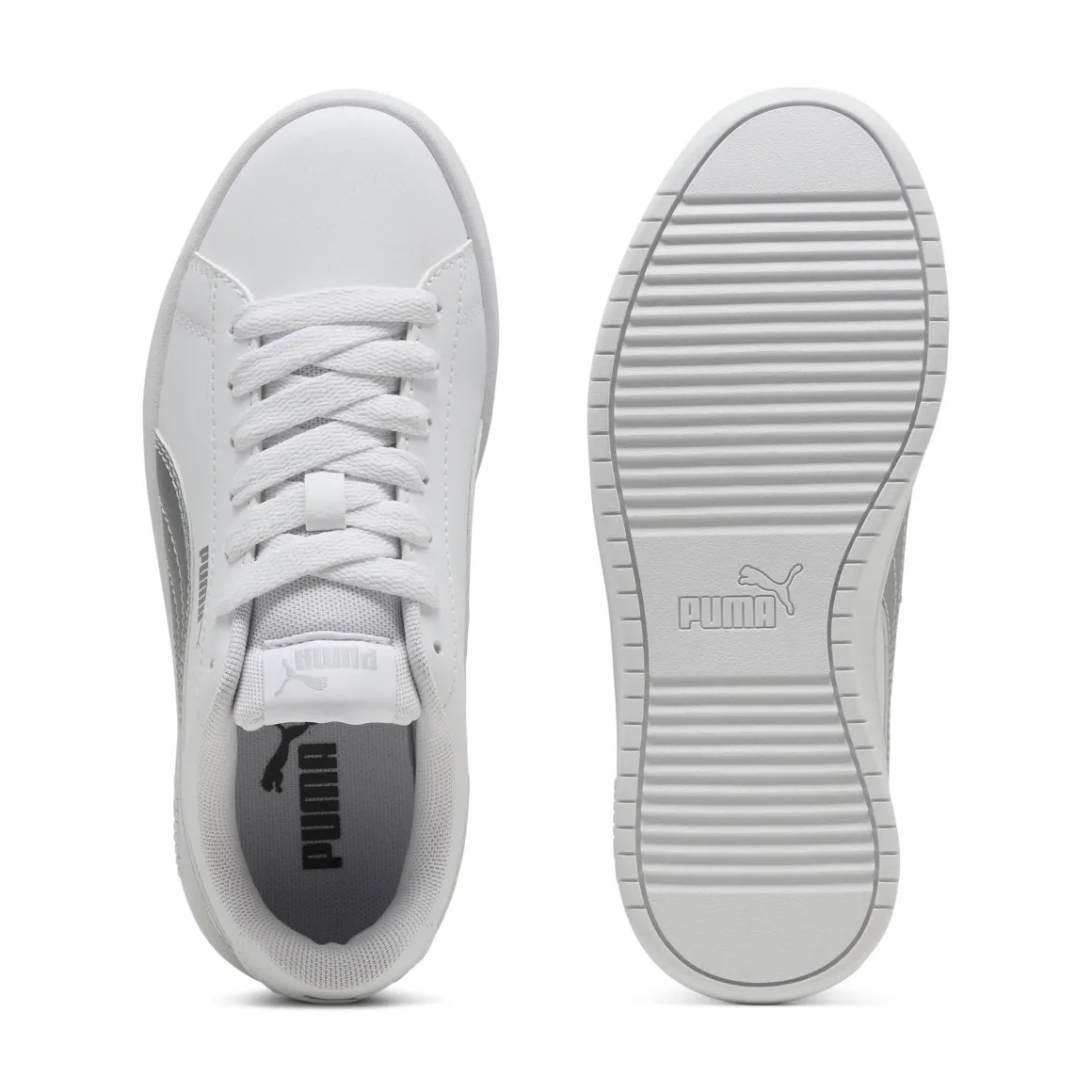 Sneakers casual bianche con dettaglio argento da ragazza Puma Rickie Classic