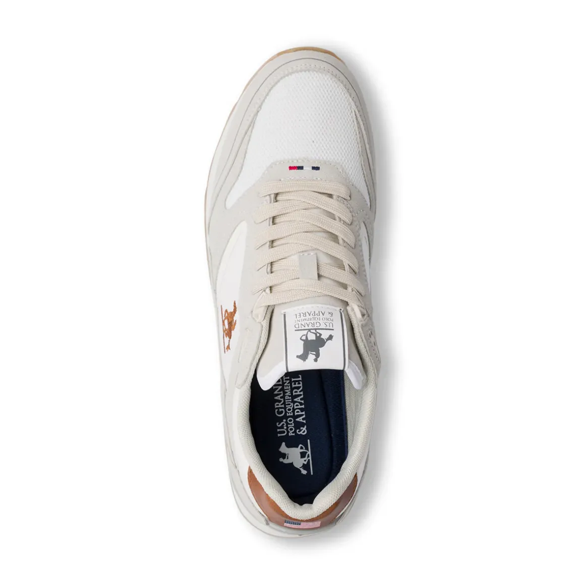 Sneakers casual bianche da Uomo con logo laterale U.S. Grand Polo