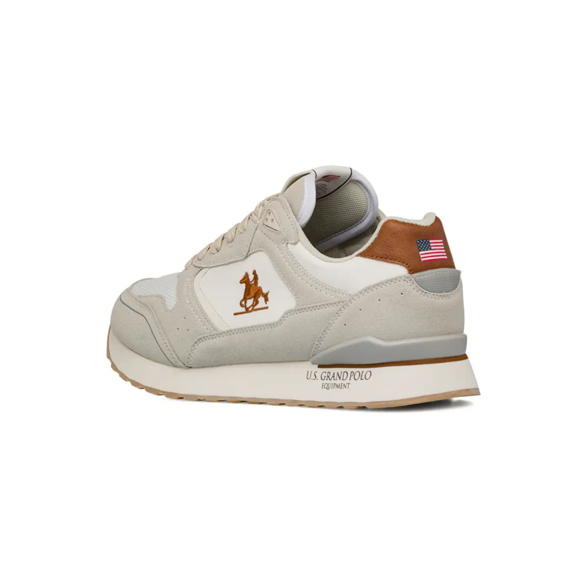 Sneakers casual bianche da Uomo con logo laterale U.S. Grand Polo