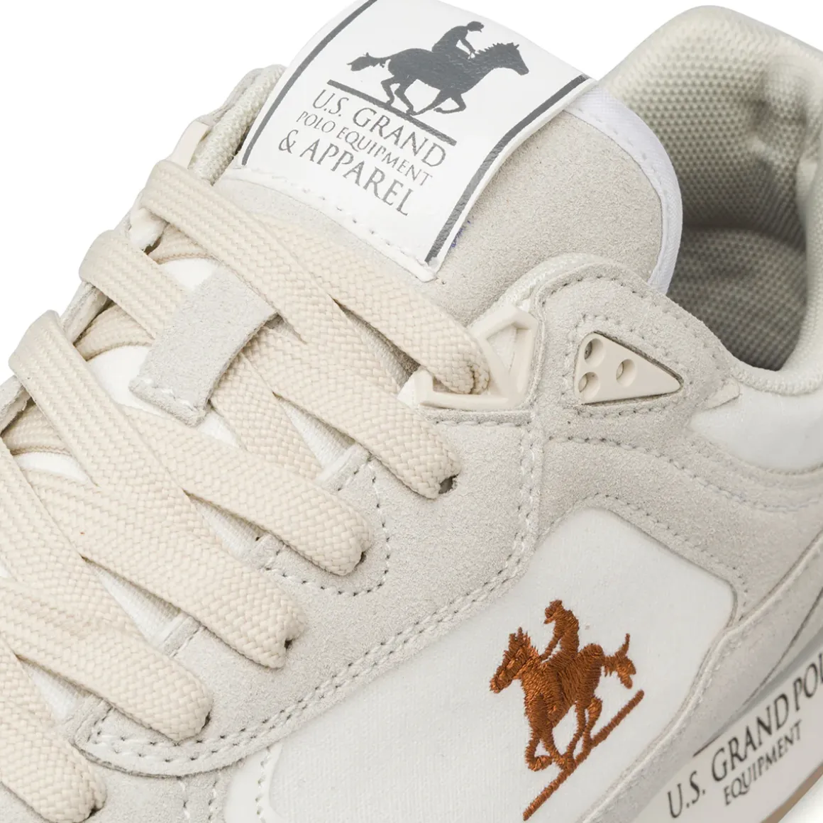 Sneakers casual bianche da Uomo con logo laterale U.S. Grand Polo