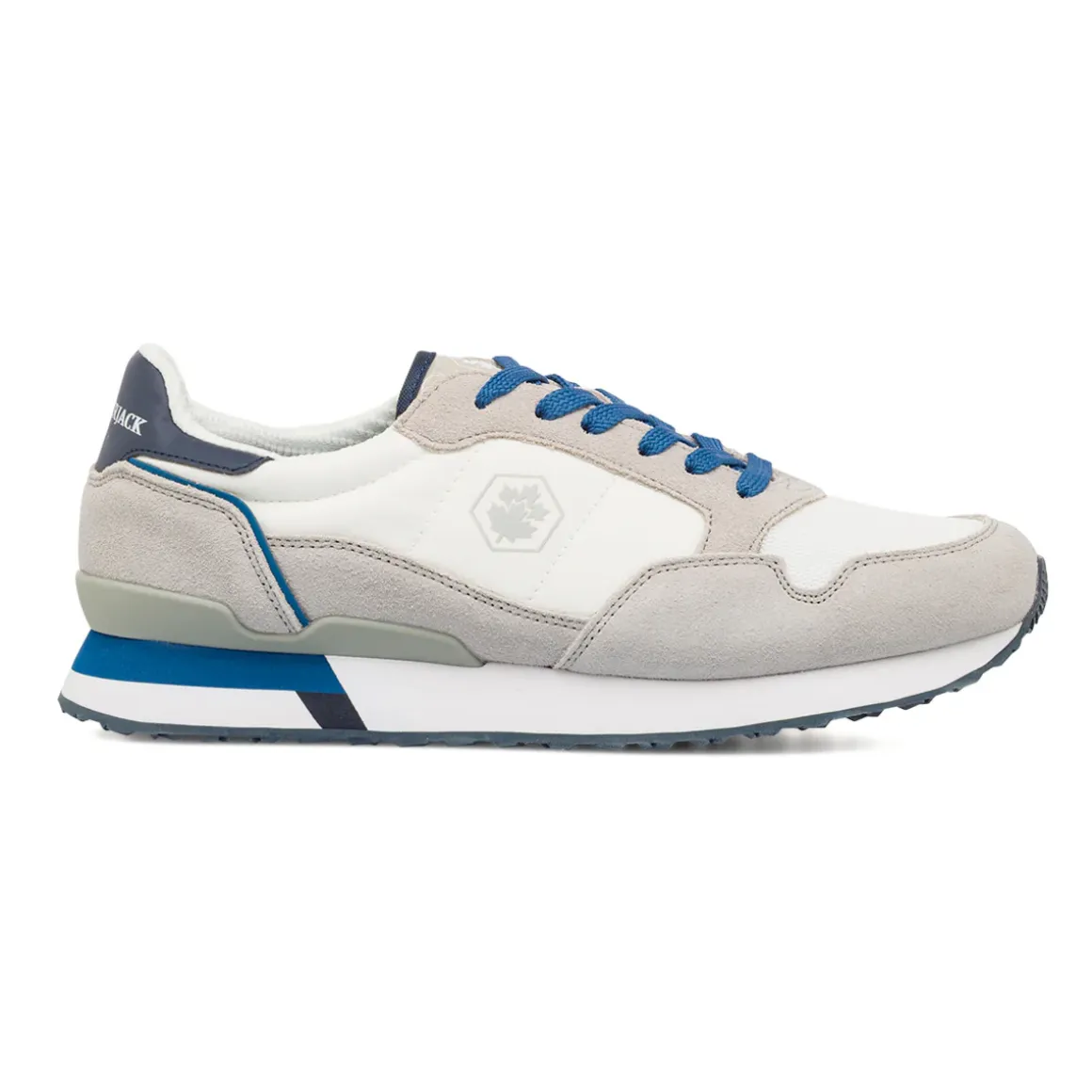 Sneakers casual bianche da Uomo in tessuto e pelle con logo Lumberjack