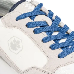 Sneakers casual bianche da Uomo in tessuto e pelle con logo Lumberjack