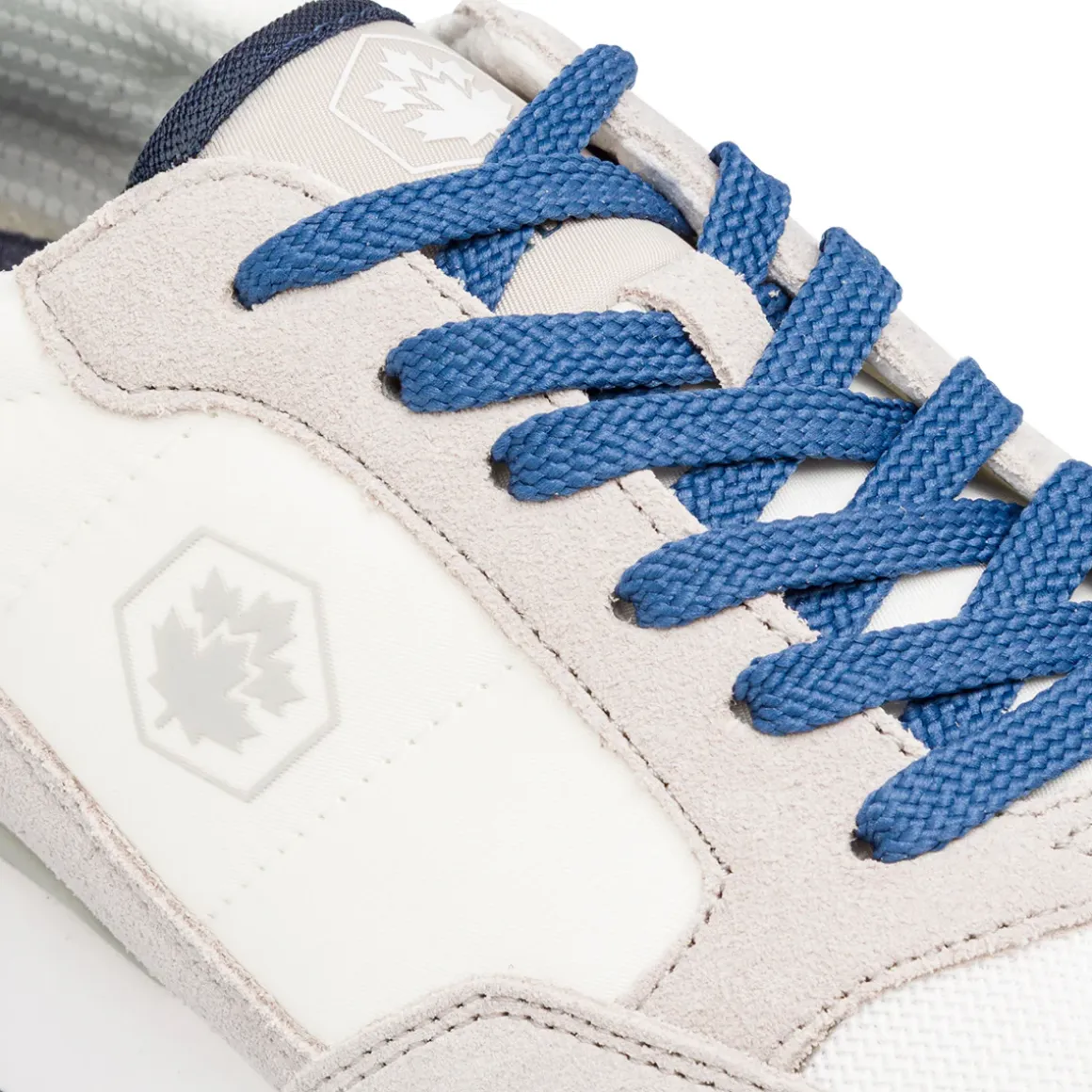 Sneakers casual bianche da Uomo in tessuto e pelle con logo Lumberjack